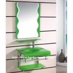 BÁN LAVABO RỬA MẶT BẰNG KÍNH MÀU XANH LÁ